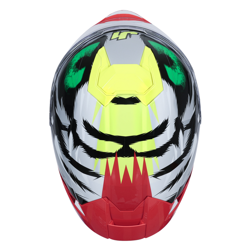 Just1 J-STR Demonic Axel Bassani Replica 2025 full-face motorcycle helmet in Bassani graphic livery