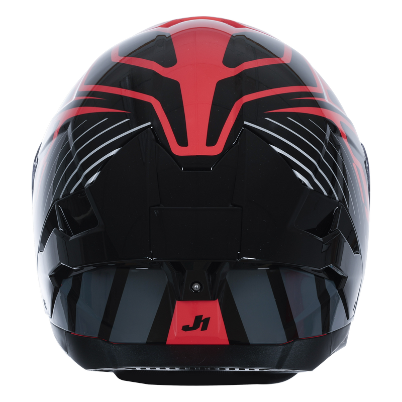 Just1 J-STR full-face helmet in Tactical Silver and Red Gloss finish