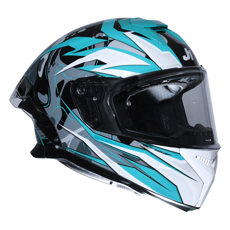 Just1 J-STR full-face helmet Avalon Turquoise Gloss Black