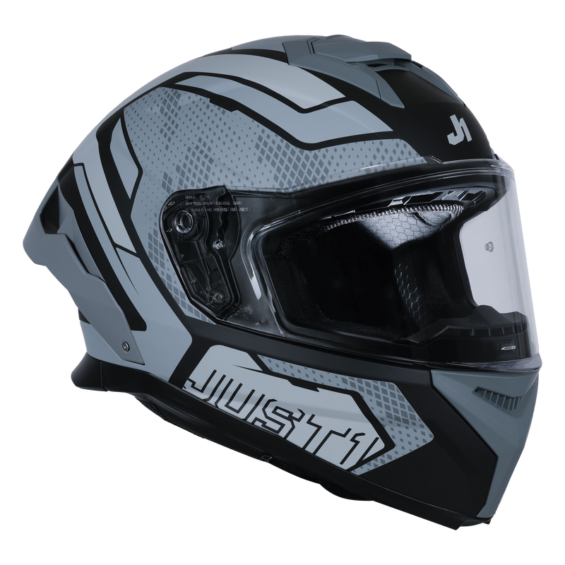Just1 J-STR full-face helmet in Union Grey and Matte Black