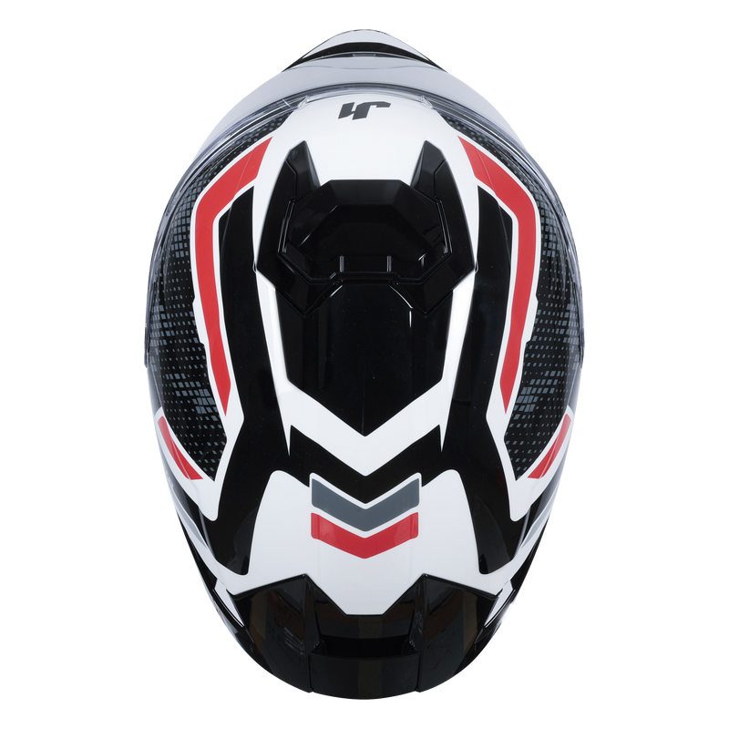 Just1 J-STR full-face helmet in Union Red and White gloss finish