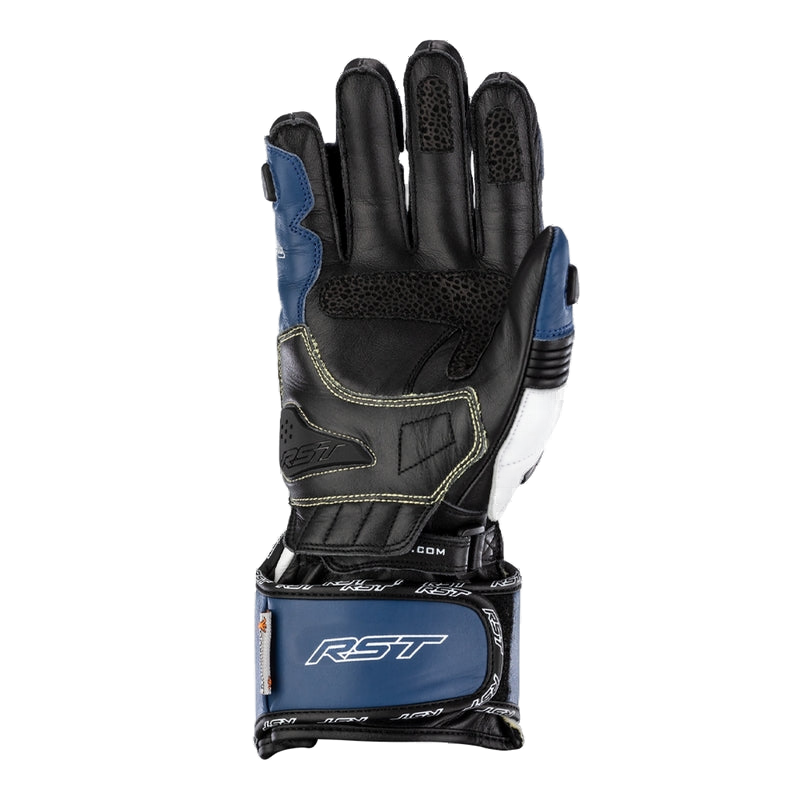 RST Tractech Evo 4 men's motorcycle leather gloves in Blue/White/Black