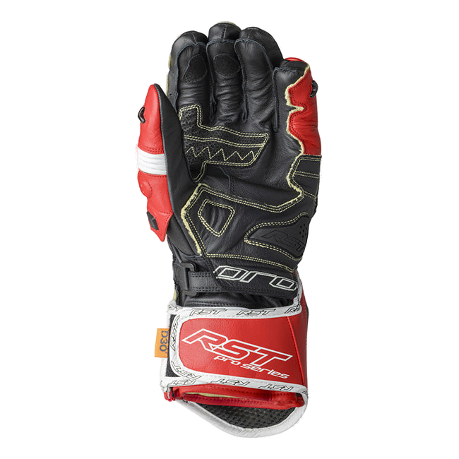 RST Pro Series GP D3O motorcycle leather gloves men red white
