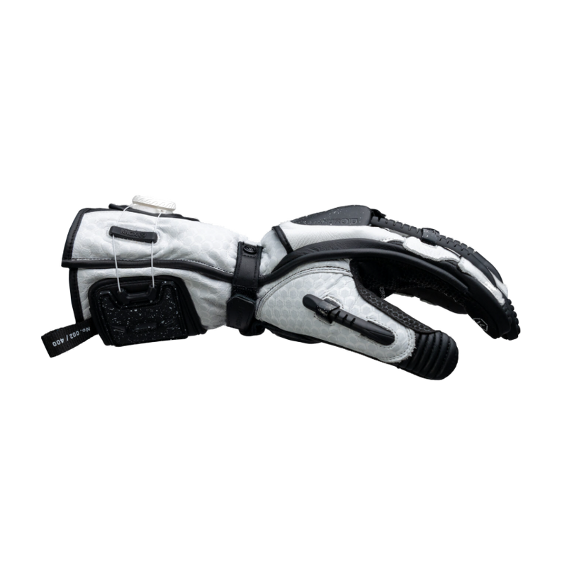 Knox Handroid MK5 men's racing leather gloves in black and white