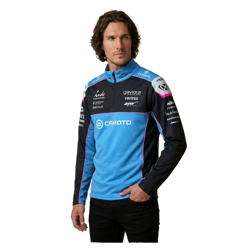 IXON SW1 CFMO 26 men's zip sweatshirt CFMOTO Aspar Racing 2026 blue black pink