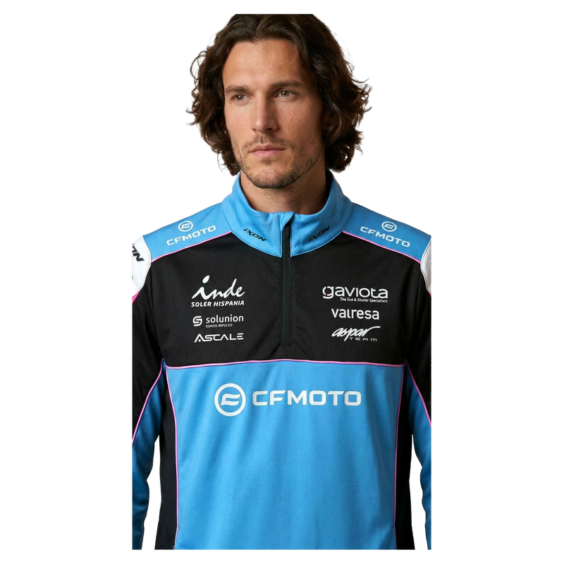IXON SW1 CFMO 26 men's zip sweatshirt CFMOTO Aspar Racing 2026 blue black pink