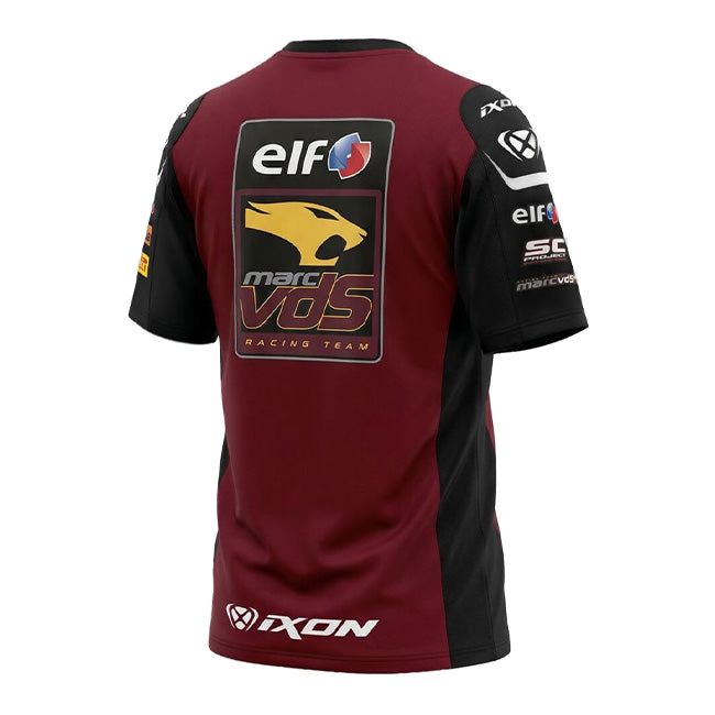 IXON ELF Marc VDS Racing Team T-Shirt Replica 2026 men's bordeaux and black