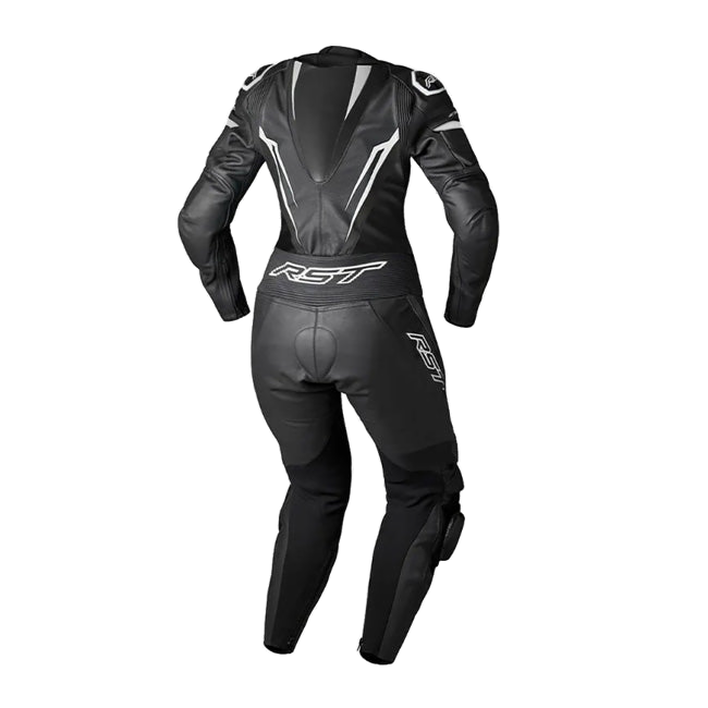 RST Tractech EVO D3O women's one-piece leather race suit in black, perforated panels