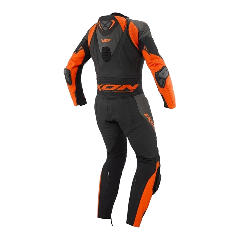 IXON Vortex 3 men's one-piece leather race suit in black, anthracite and orange