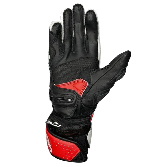 IXON Vortex GL racing leather gloves men's Red/Black with TPR palm sliders and knuckle protection