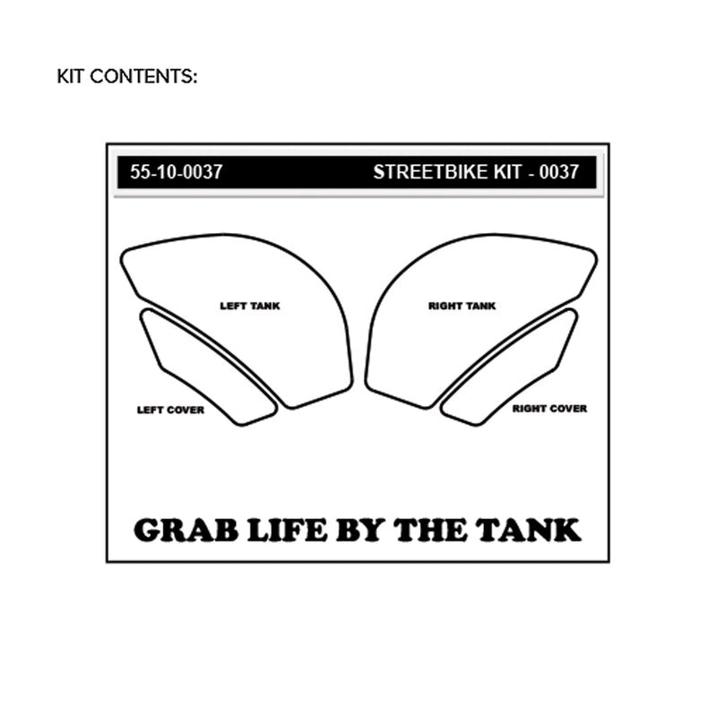 Stompgrip Vulcano traction pads for Kawasaki ZX-6R/636/RR — Caldera profile tank grip pad
