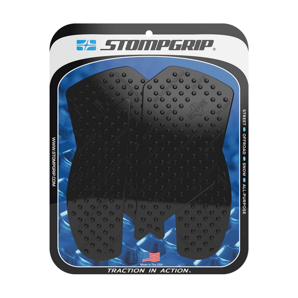 Stompgrip Vulcano traction pads for Kawasaki ZX-10 R/RR 2021-2026 — black and transparent options