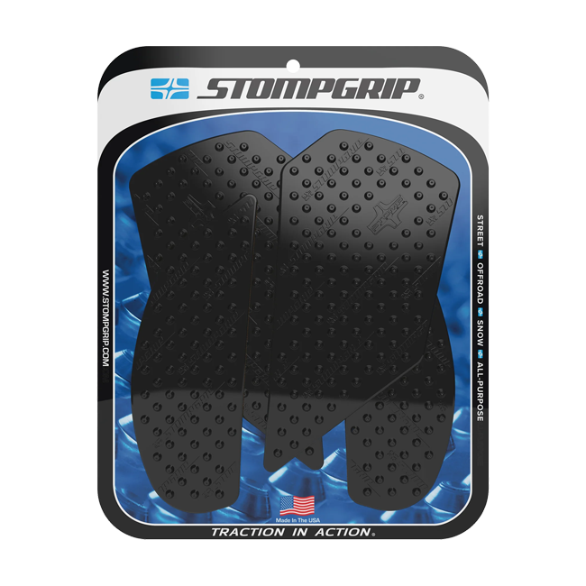 Stompgrip Vulcano traction pads for Kawasaki ZX-10 R/RR 2021-2026 — black and transparent options