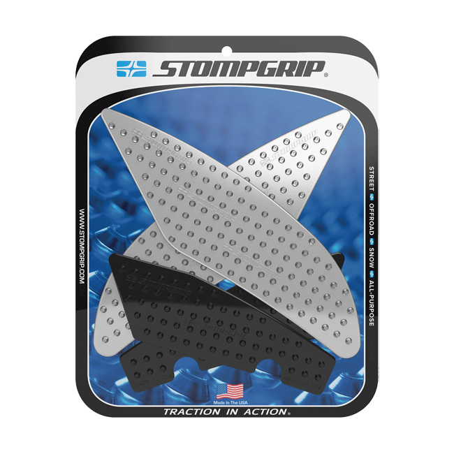 Stompgrip Vulcano traction pads for Yamaha YZF-R6 RJ27 in transparent, black and hybrid