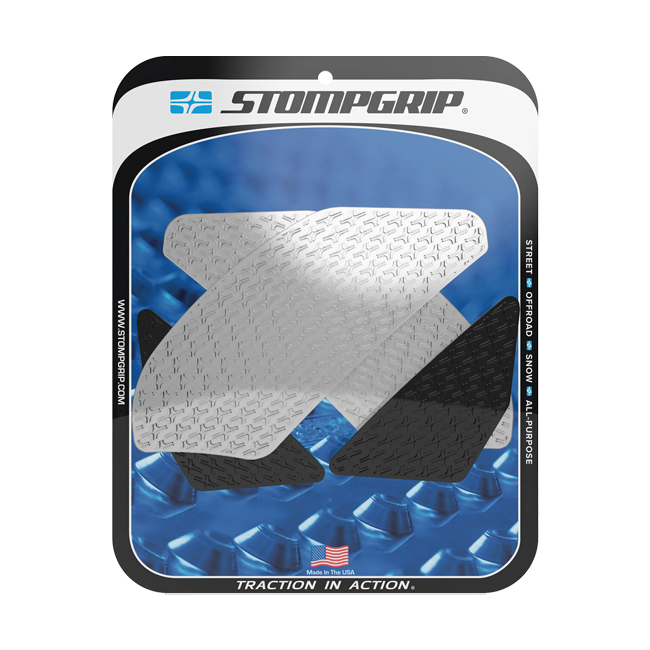 Stompgrip Icon traction pads for Yamaha YZF-R1 RN22 2009-2014 in transparent, black and hybrid