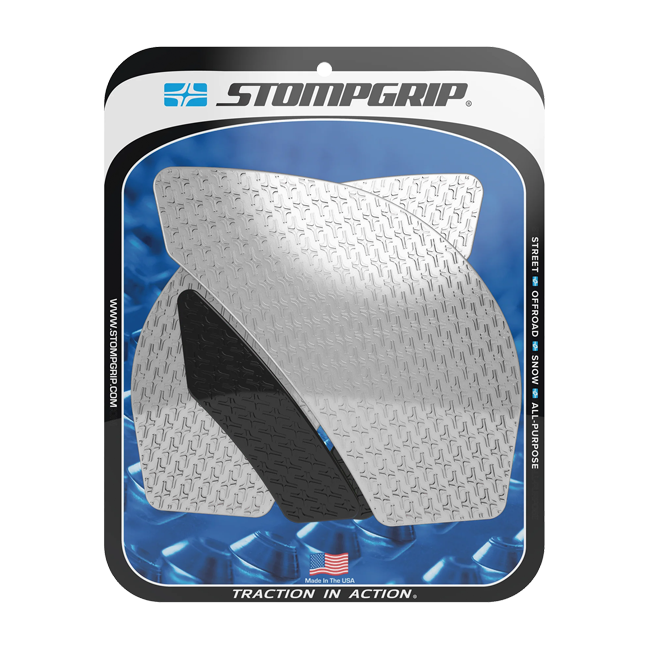 Stompgrip Icon traction pads for Kawasaki ZX-6R 636 RR 2009-2026 transparent black hybrid