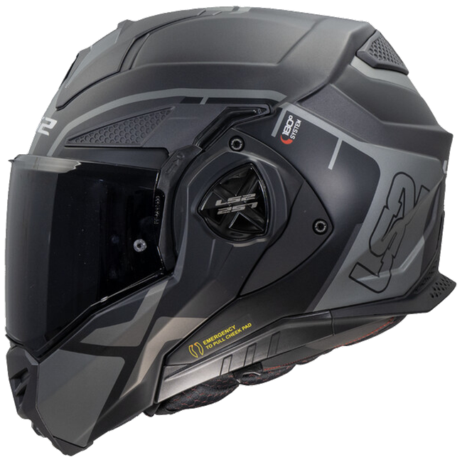 LS2 FF901 Advant X Metryk Matt Titanium – Flip-Up Touring Helmet ECE 22.06 P/J