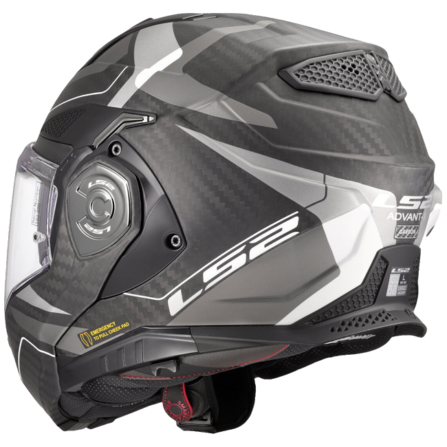 LS2 FF901 Advant X Carbon Horizon Silver Grey – Flip-Up Touring Helmet ECE 22.06 P/J