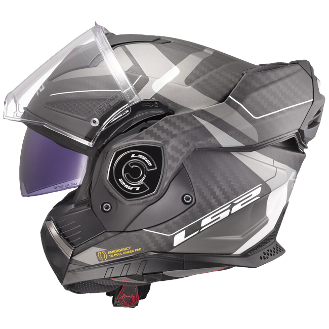 LS2 FF901 Advant X Carbon Horizon Silver Grey – Flip-Up Touring Helmet ECE 22.06 P/J