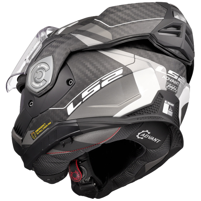 LS2 FF901 Advant X Carbon Horizon Silver Grey – Flip-Up Touring Helmet ECE 22.06 P/J