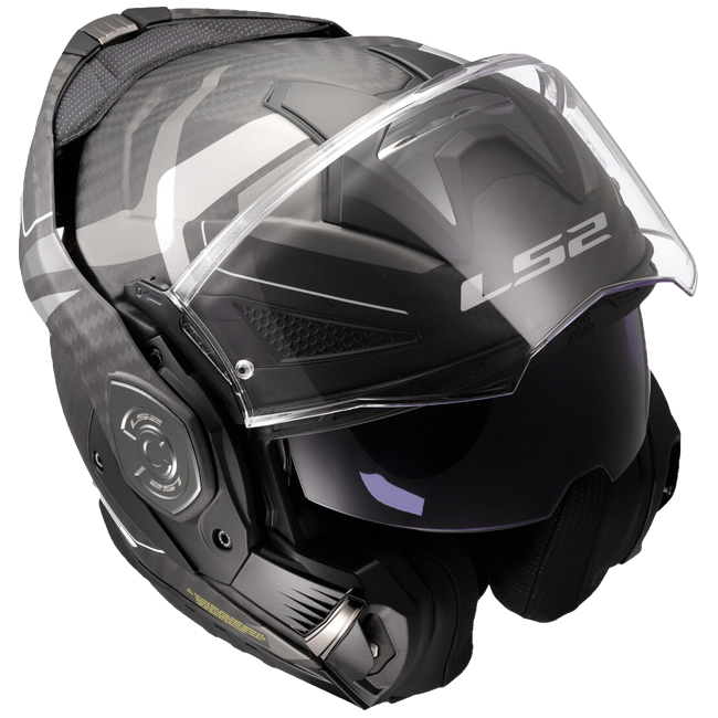LS2 FF901 Advant X Carbon Horizon Silver Grey – Flip-Up Touring Helmet ECE 22.06 P/J
