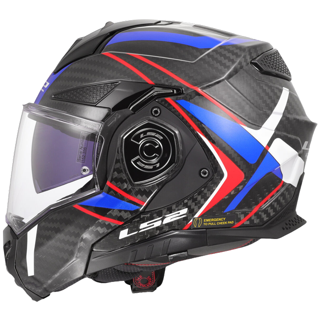 LS2 FF901 Advant X Carbon Future II White Blue – Flip-Up Touring Helmet ECE 22.06 P/J