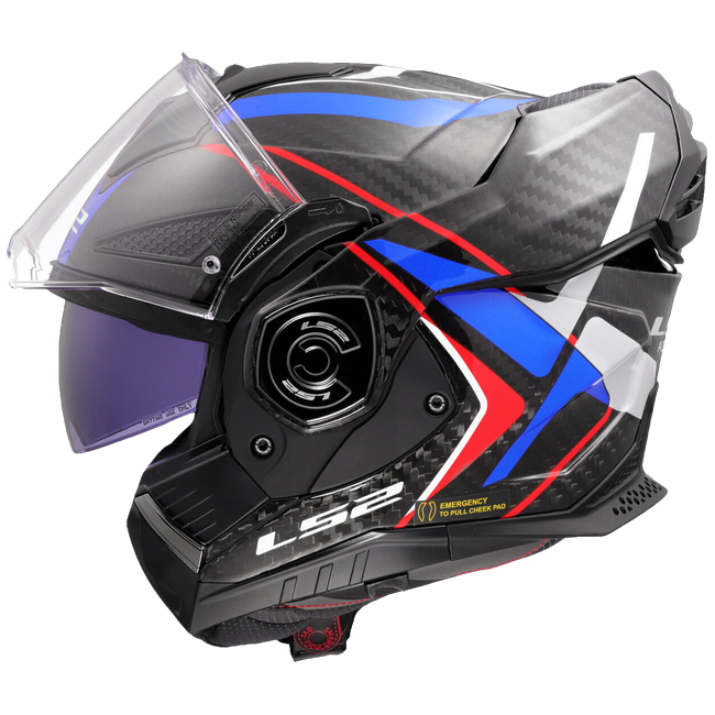 LS2 FF901 Advant X Carbon Future II White Blue – Flip-Up Touring Helmet ECE 22.06 P/J