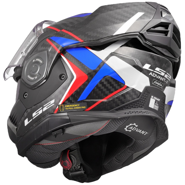 LS2 FF901 Advant X Carbon Future II White Blue – Flip-Up Touring Helmet ECE 22.06 P/J