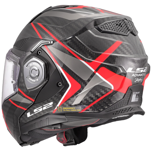 LS2 FF901 Advant X Carbon Future II Red – Flip-Up Touring Helmet ECE 22.06 P/J