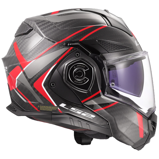 LS2 FF901 Advant X Carbon Future II Red – Flip-Up Touring Helmet ECE 22.06 P/J