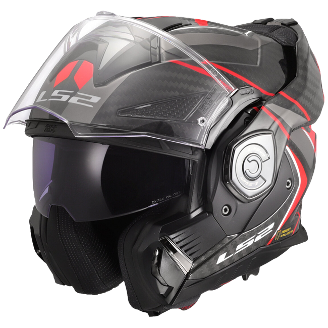LS2 FF901 Advant X Carbon Future II Red – Flip-Up Touring Helmet ECE 22.06 P/J