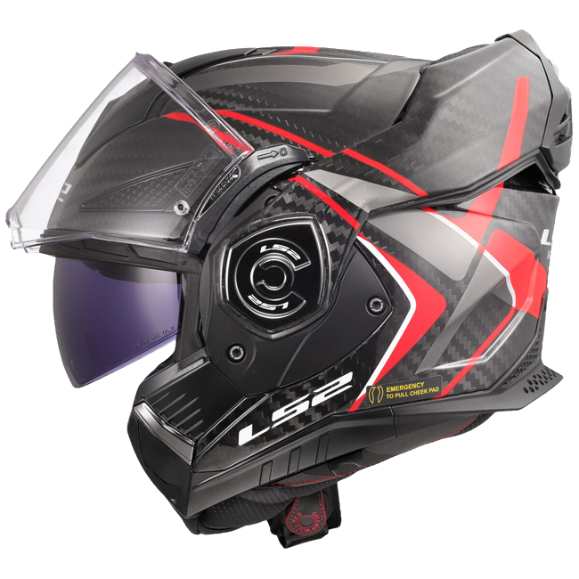 LS2 FF901 Advant X Carbon Future II Red – Flip-Up Touring Helmet ECE 22.06 P/J