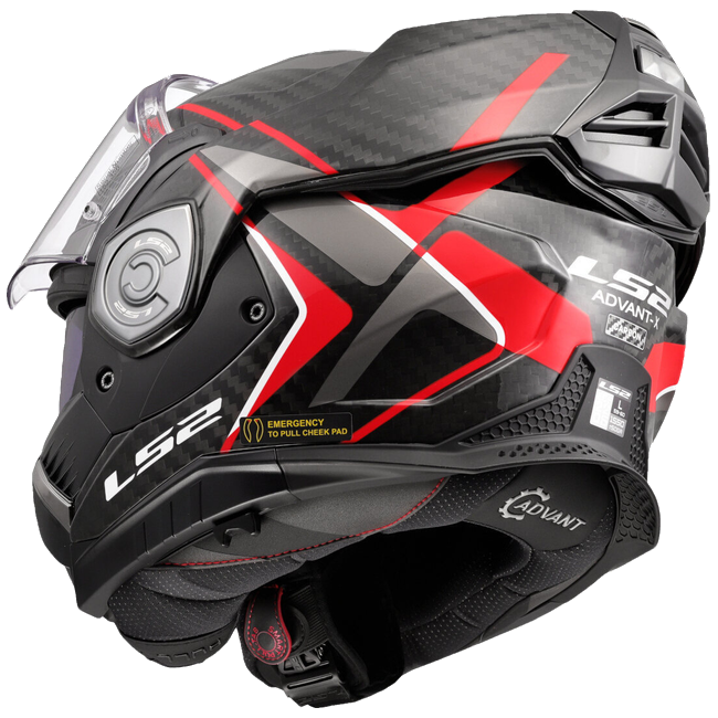 LS2 FF901 Advant X Carbon Future II Red – Flip-Up Touring Helmet ECE 22.06 P/J