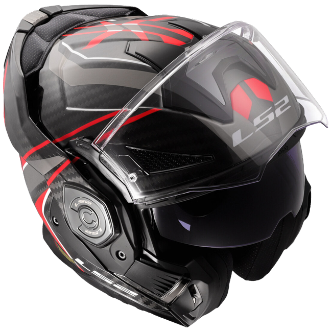 LS2 FF901 Advant X Carbon Future II Red – Flip-Up Touring Helmet ECE 22.06 P/J