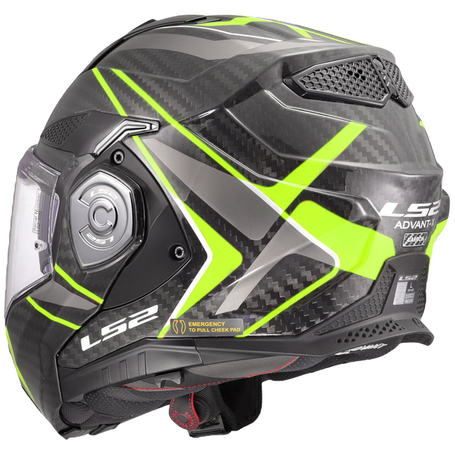 LS2 FF901 Advant X Carbon Future II H-V Yellow – Flip-Up Touring Helmet ECE 22.06 P/J