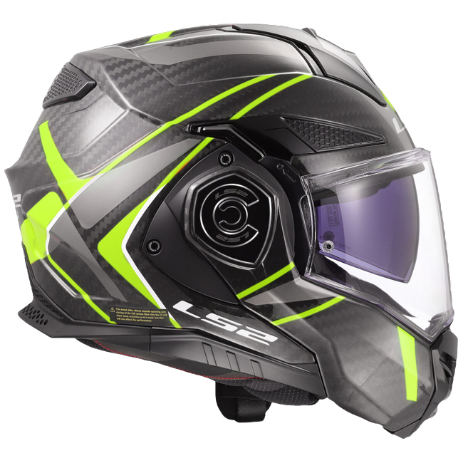 LS2 FF901 Advant X Carbon Future II H-V Yellow – Flip-Up Touring Helmet ECE 22.06 P/J