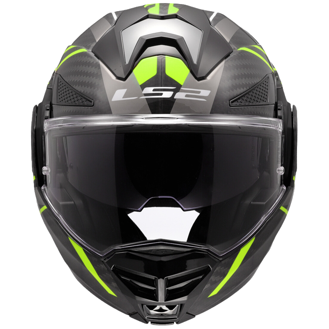 LS2 FF901 Advant X Carbon Future II H-V Yellow – Flip-Up Touring Helmet ECE 22.06 P/J