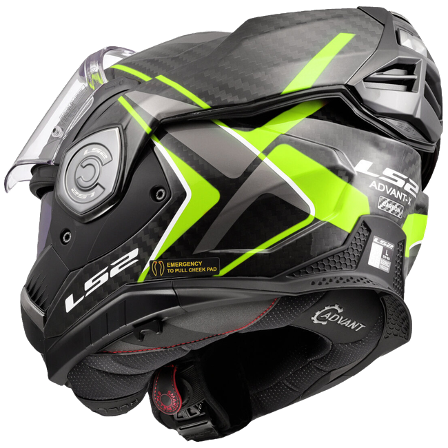 LS2 FF901 Advant X Carbon Future II H-V Yellow – Flip-Up Touring Helmet ECE 22.06 P/J