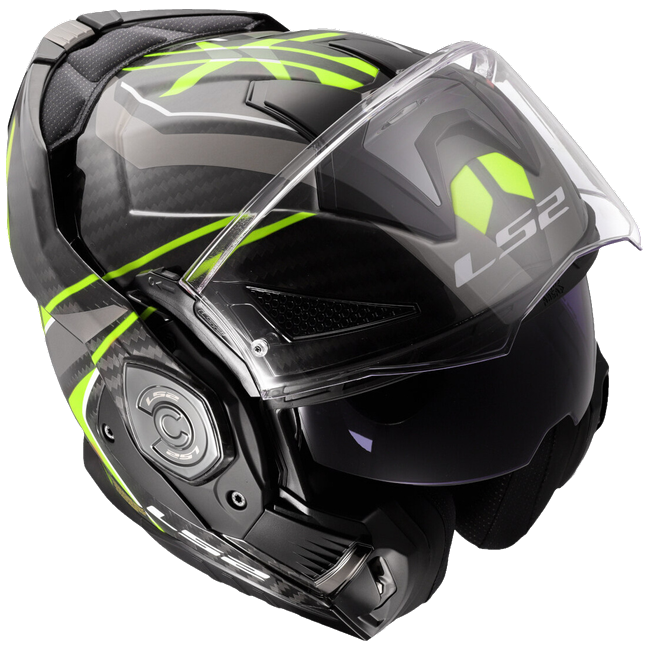 LS2 FF901 Advant X Carbon Future II H-V Yellow – Flip-Up Touring Helmet ECE 22.06 P/J