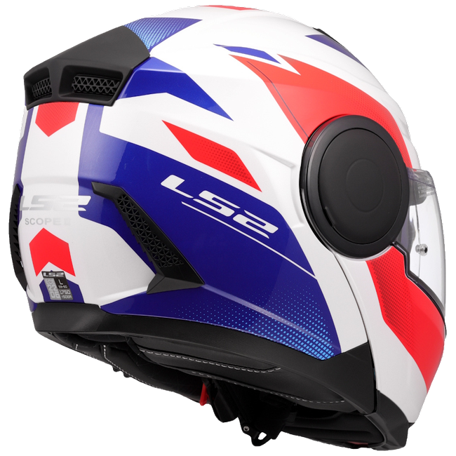 LS2 FF902 Scope II Duria White Blue Red – Modular Touring Helmet ECE 22.06 P/J