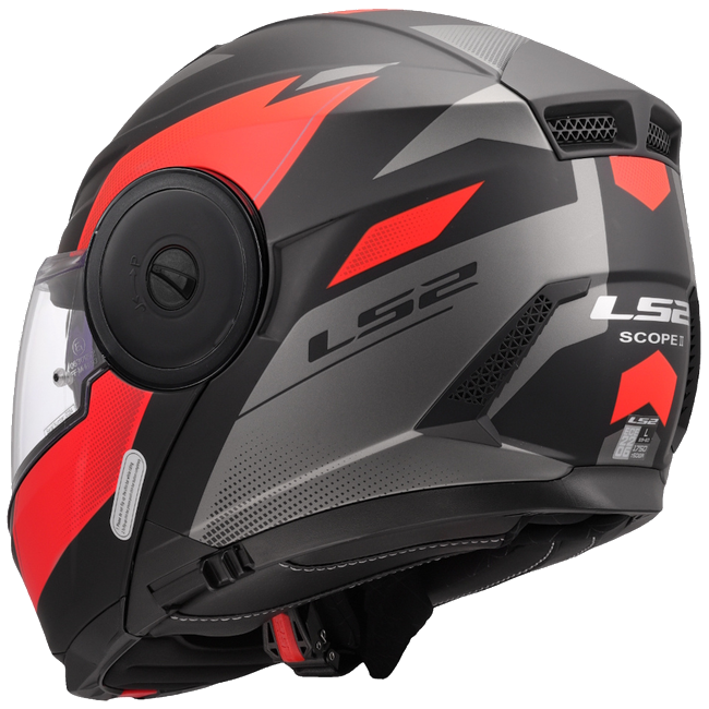LS2 FF902 Scope II Duria Black Red – Modular Touring Helmet ECE 22.06 P/J