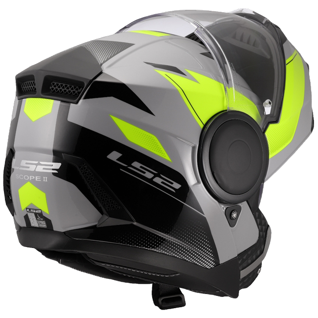 LS2 FF902 Scope II Duria Grey H-V Yellow – Modular Touring Helmet ECE 22.06 P/J