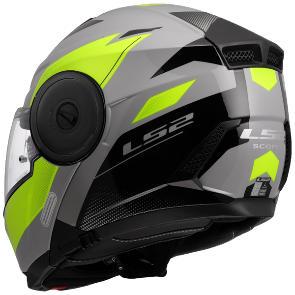 LS2 FF902 Scope II Duria Grey H-V Yellow – Modular Touring Helmet ECE 22.06 P/J