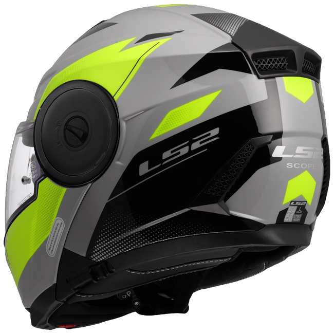 LS2 FF902 Scope II Duria Grey H-V Yellow – Modular Touring Helmet ECE 22.06 P/J