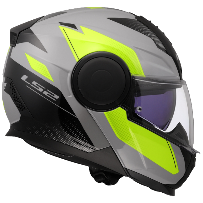 LS2 FF902 Scope II Duria Grey H-V Yellow – Modular Touring Helmet ECE 22.06 P/J