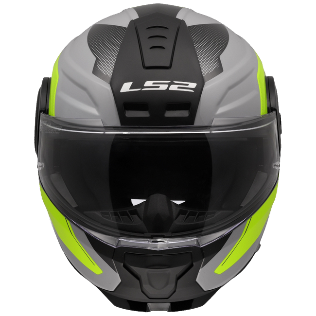 LS2 FF902 Scope II Duria Grey H-V Yellow – Modular Touring Helmet ECE 22.06 P/J