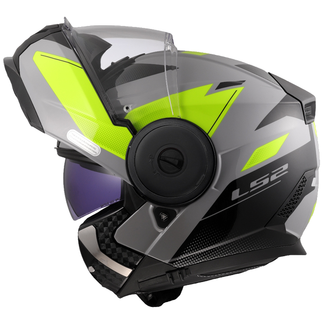 LS2 FF902 Scope II Duria Grey H-V Yellow – Modular Touring Helmet ECE 22.06 P/J