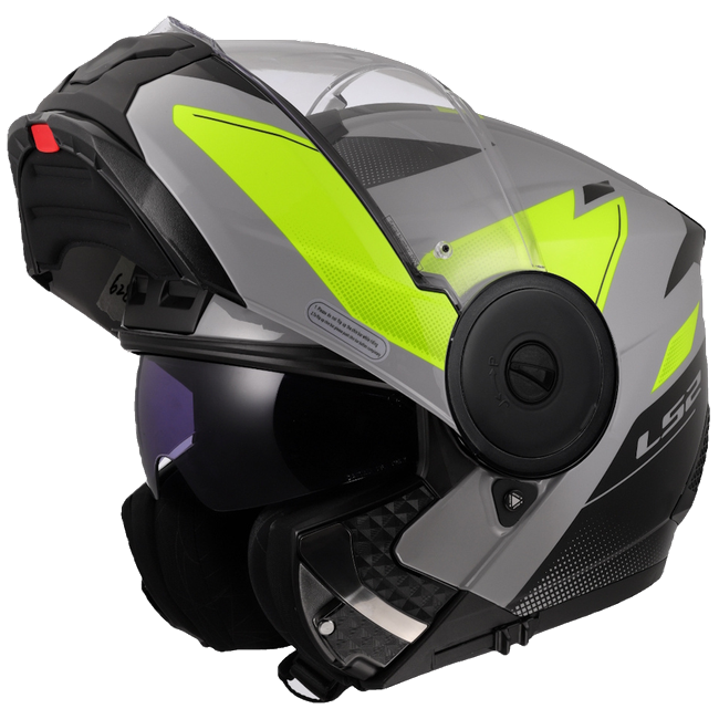 LS2 FF902 Scope II Duria Grey H-V Yellow – Modular Touring Helmet ECE 22.06 P/J