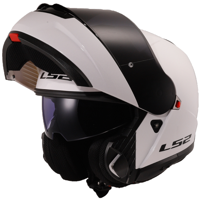 LS2 FF908 Strobe II Gloss White – Flip-Up Commuter Helmet ECE 22.06 P/J