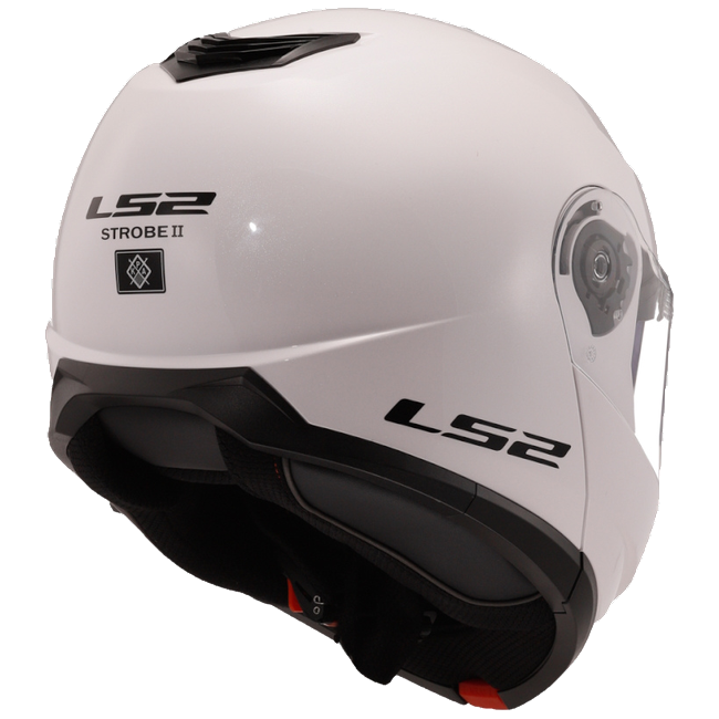 LS2 FF908 Strobe II Gloss White – Flip-Up Commuter Helmet ECE 22.06 P/J